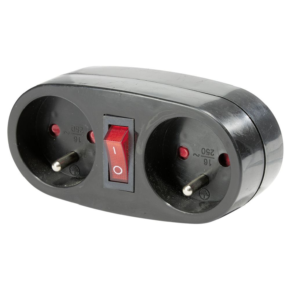 Anthracite gray on/off bi-fold wall socket