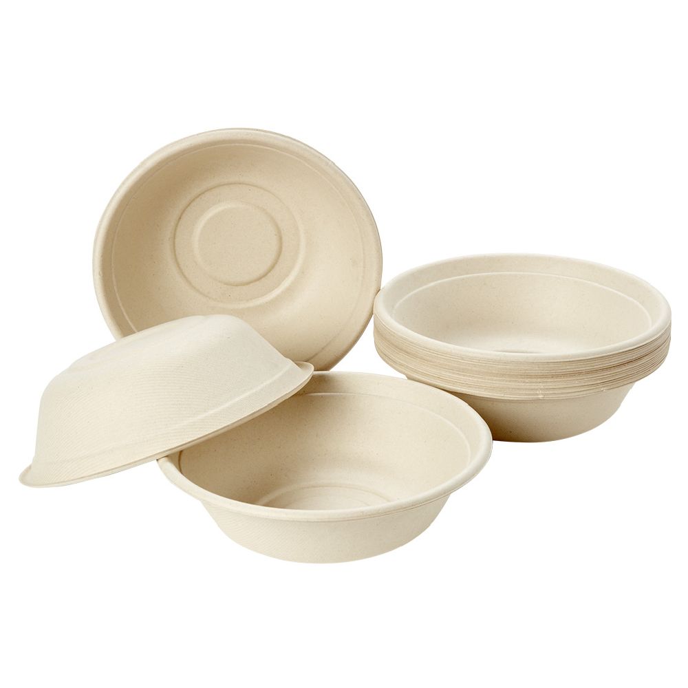 Beige sugarcane pulp salad bowl x20