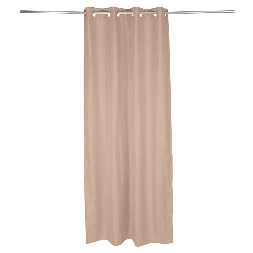 Beige woven effect blackout curtain 140x240cm