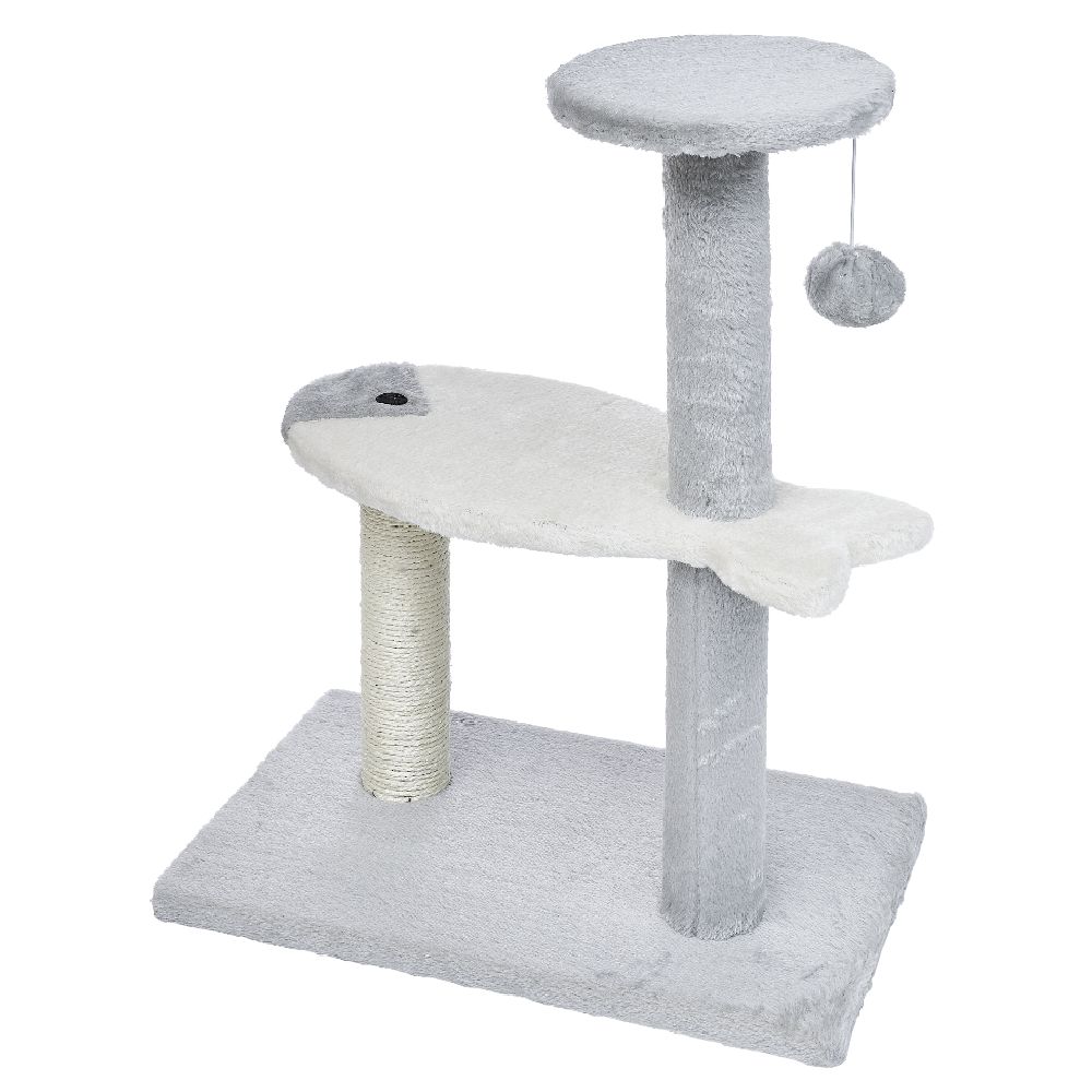 Gray fish-shaped cat tree