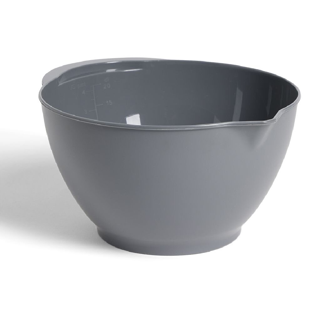 Grey plastic mixing bowl 1.2L - Ø17.5xH8cm