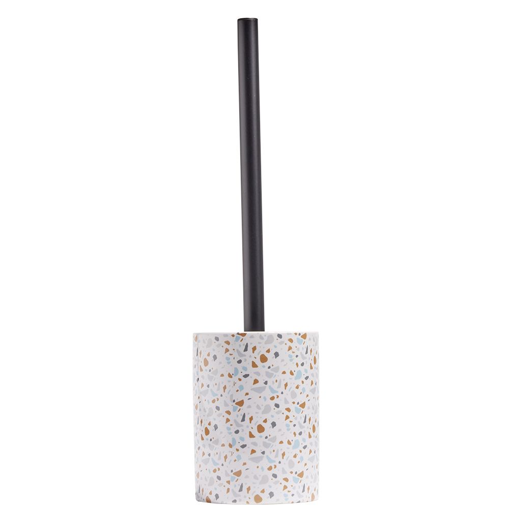 FURÇA TUALETI ME BAZË TË RRUMBULLAKËT E BARDHË BLU KAFE Ø9.2XH36CM