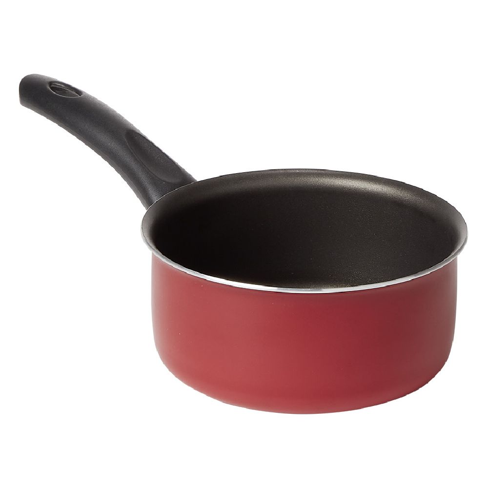 Black and red non-stick aluminum saucepan Ø16xH7.5cm
