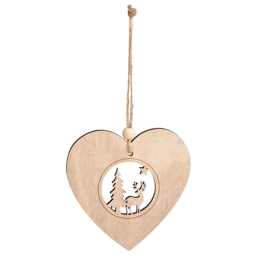 Wooden hanging Christmas decoration 12xH12cm - 3 models