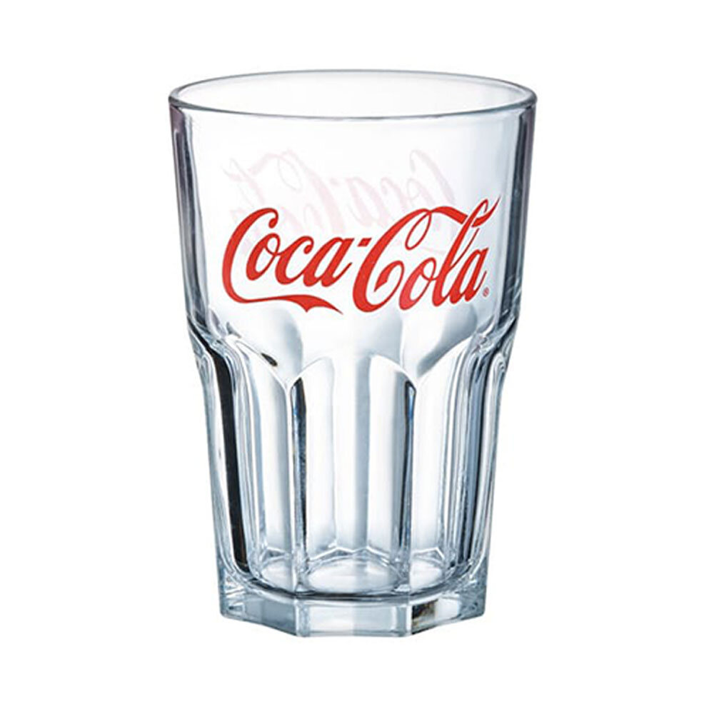 40 cl clear and red Coca-Cola glass