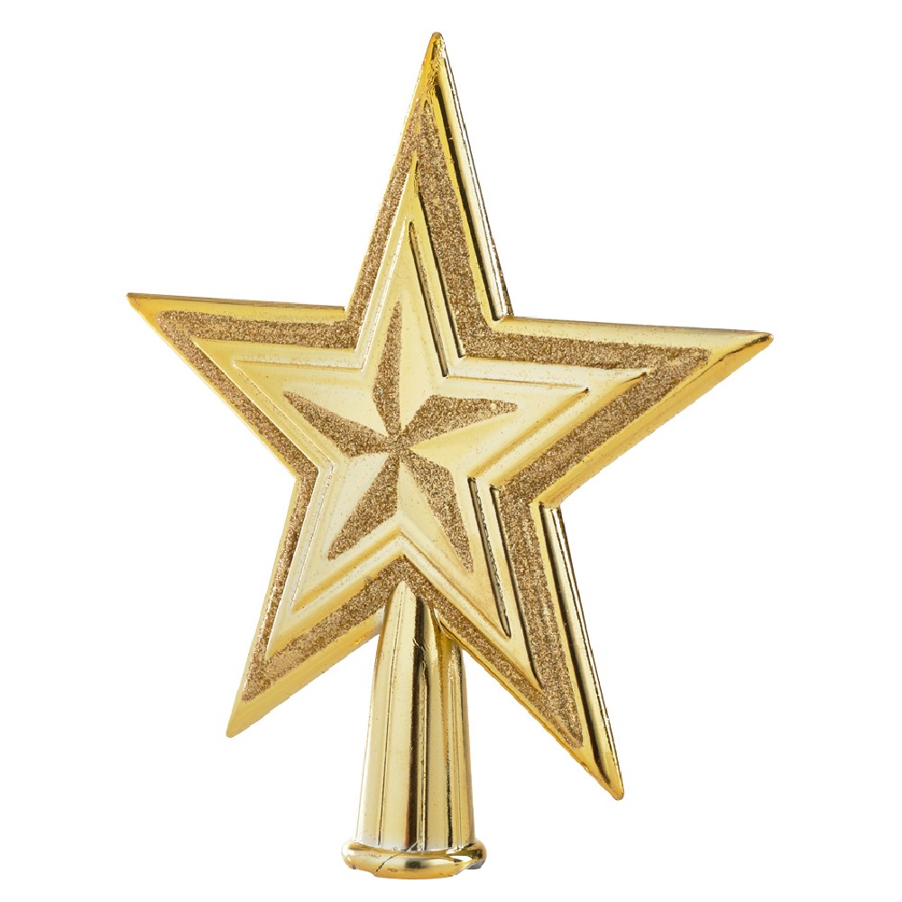 Golden plastic tree top star