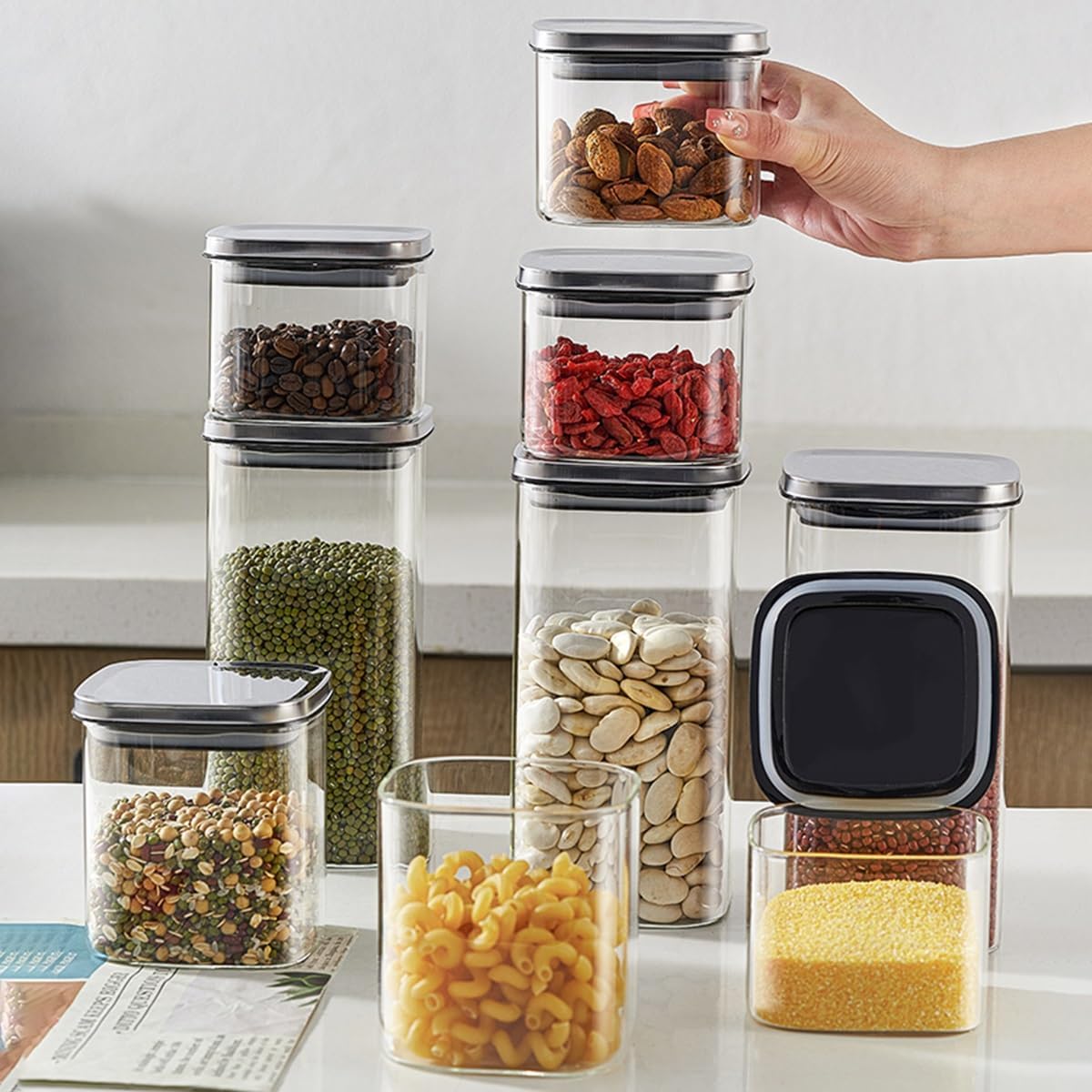 KAVANOZ QELQI NE FORME KATRORE 6X15 ME KAPAK METALI 450ML