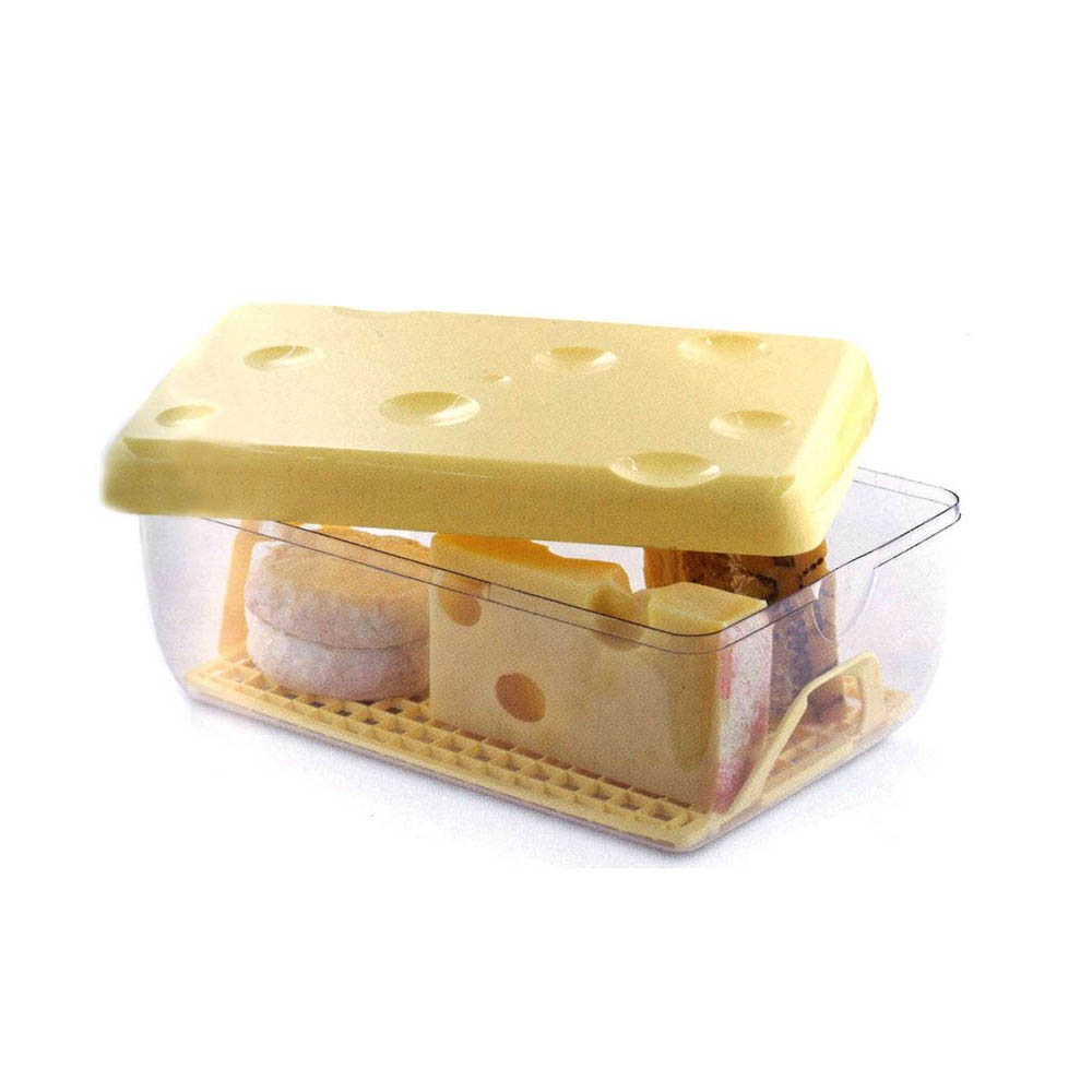 Cheese box with transparent and yellow lid 3 L