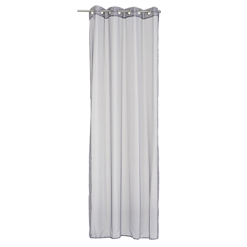 Plain dark grey eyelet curtain