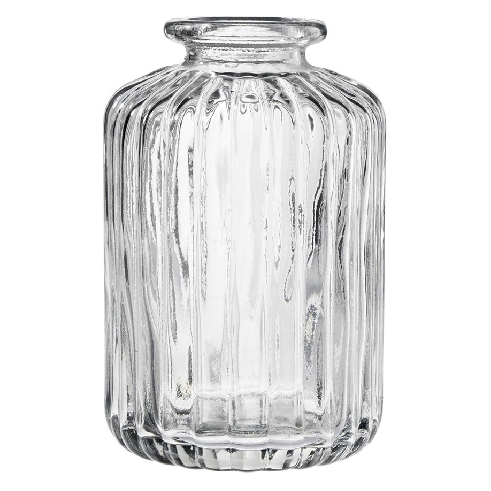 280 ml ribbed clear glass vase