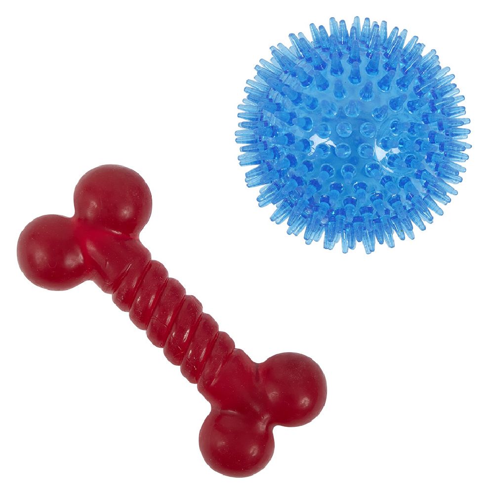 Dog toy Bone L.16 cm and Ball Ø8.8 cm