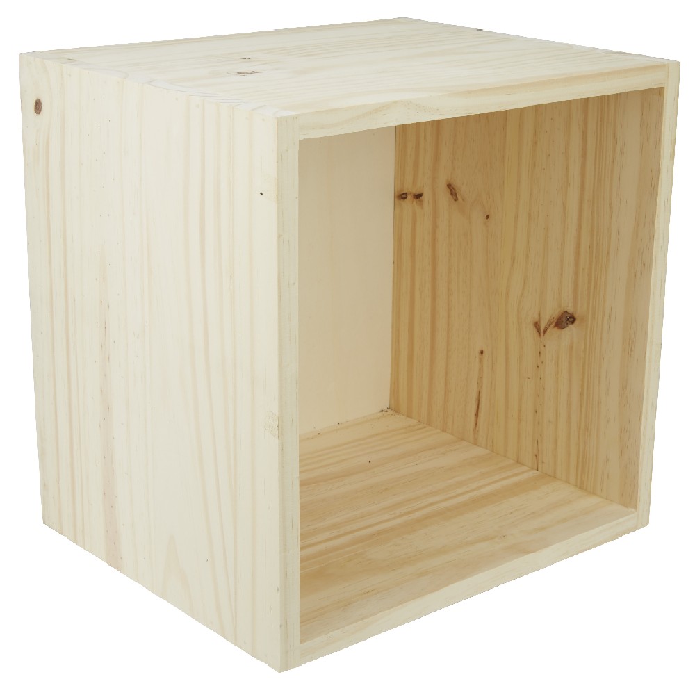 1-compartment storage cube, natural pine