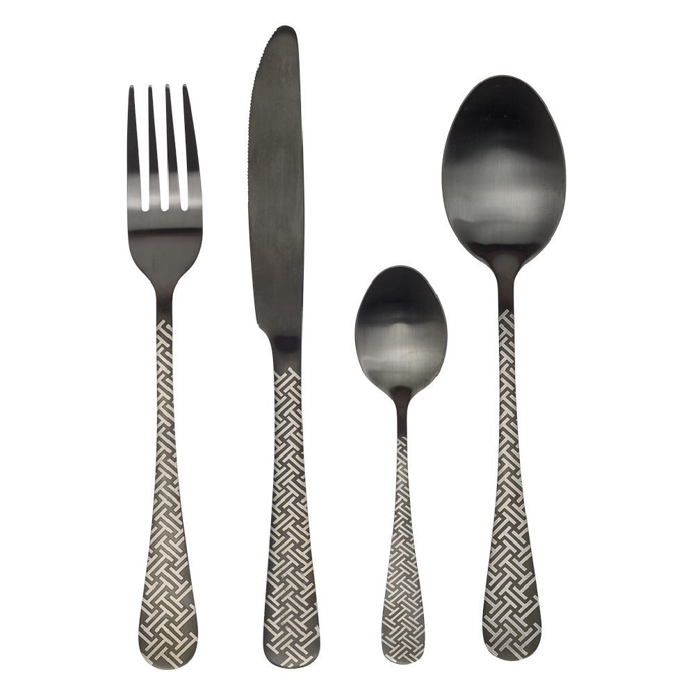 KOMPLET TAKËM 16 COPË ÇELIK INOX I ZI | 608750