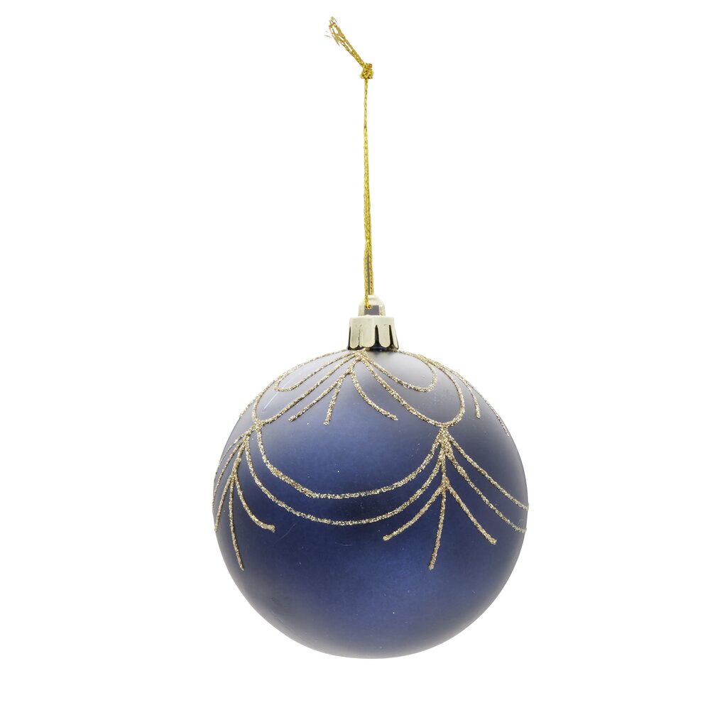 Blue and gold Christmas ball Ø8 cm