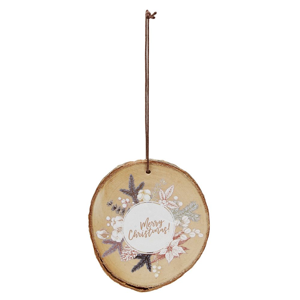 Round wooden Christmas hanging decoration