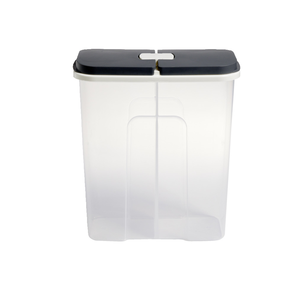 2.8L transparent 2-compartment plastic storage box