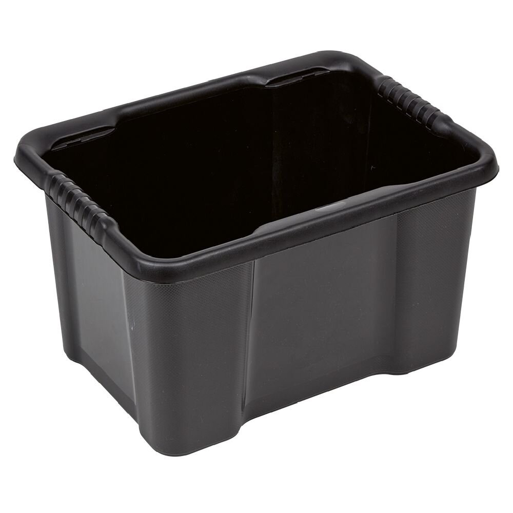 16L black recycled plastic container