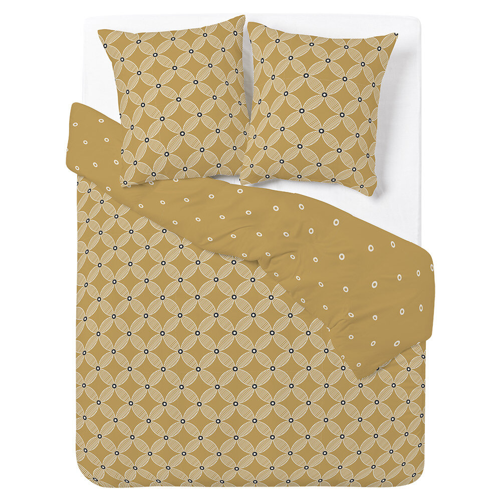 Double bed set 200x200cm polycotton brown cement tile