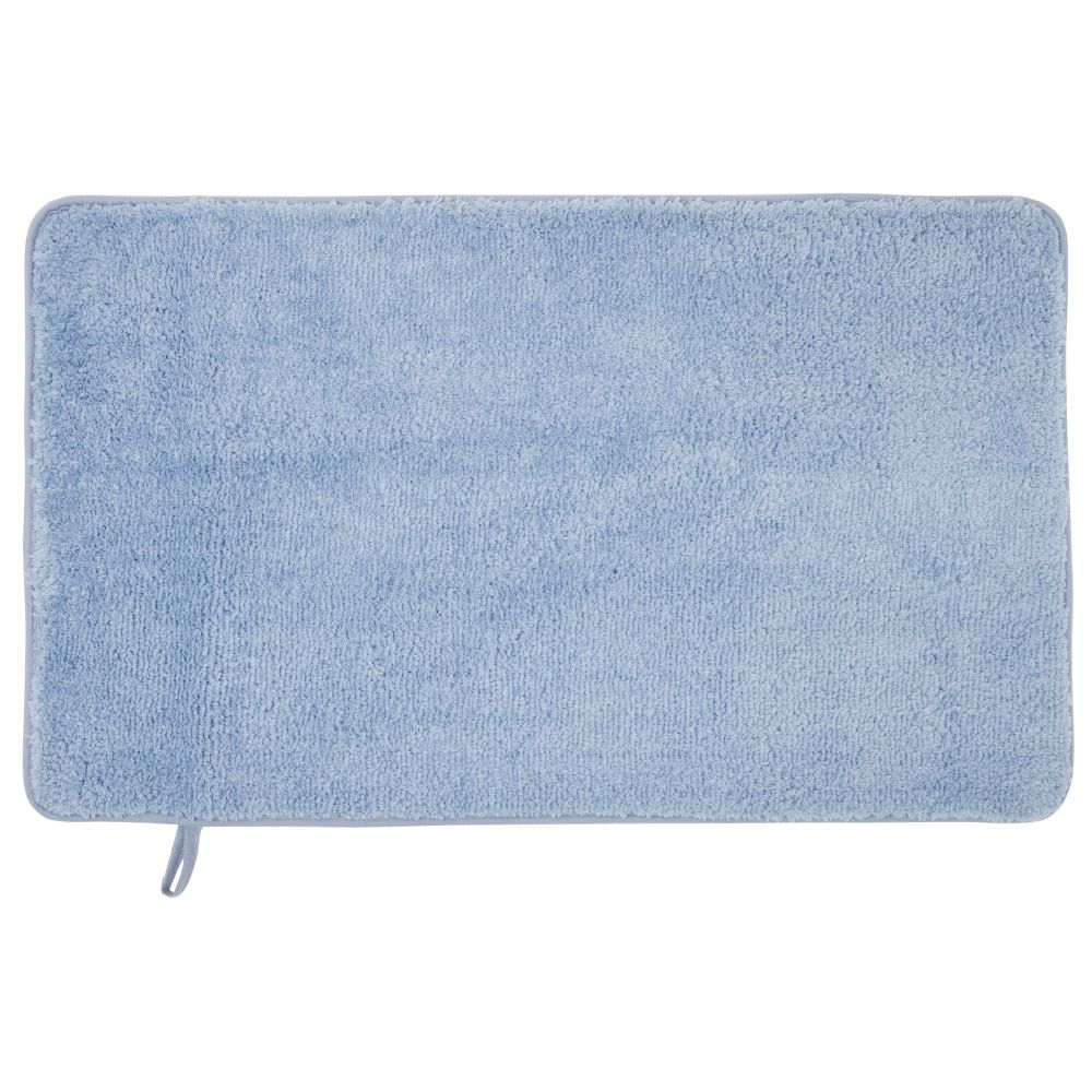 Blue memory foam bath mat 75x45cm
