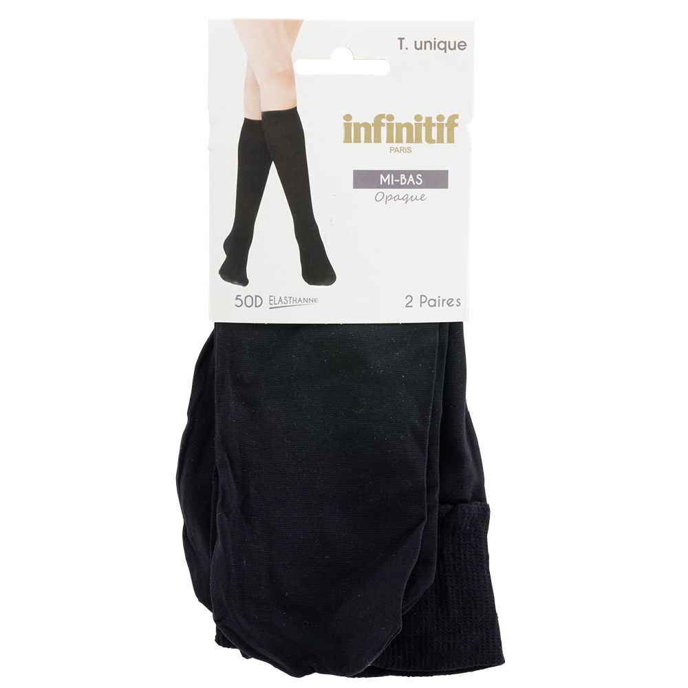 Black opaque knee-highs 20D x3