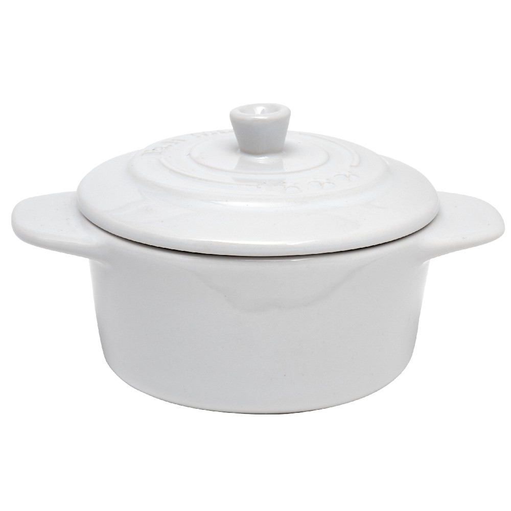 Mini round cream casserole dish