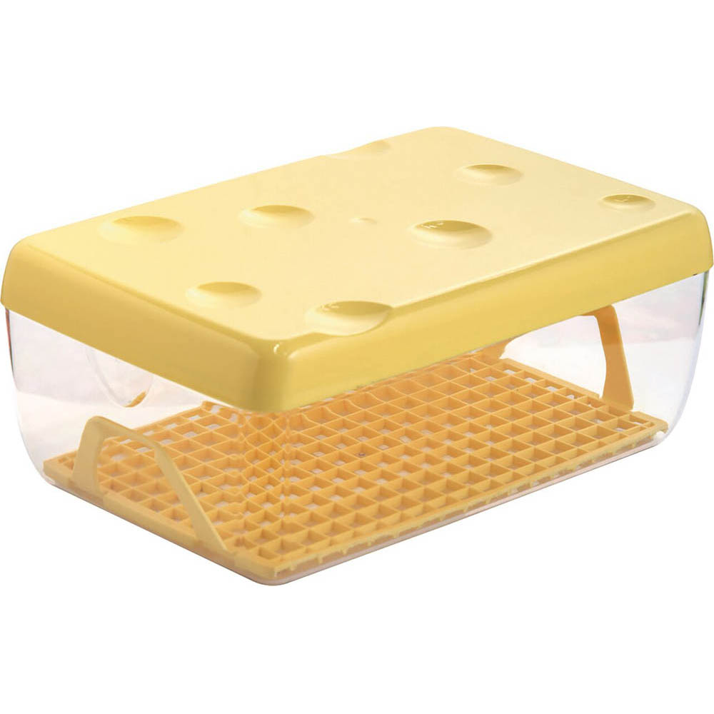 Cheese box with transparent and yellow lid 3 L