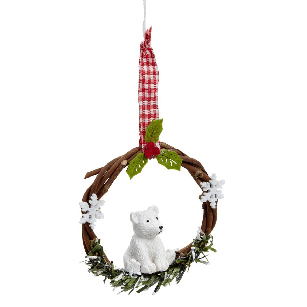 Christmas hanging wooden wreath