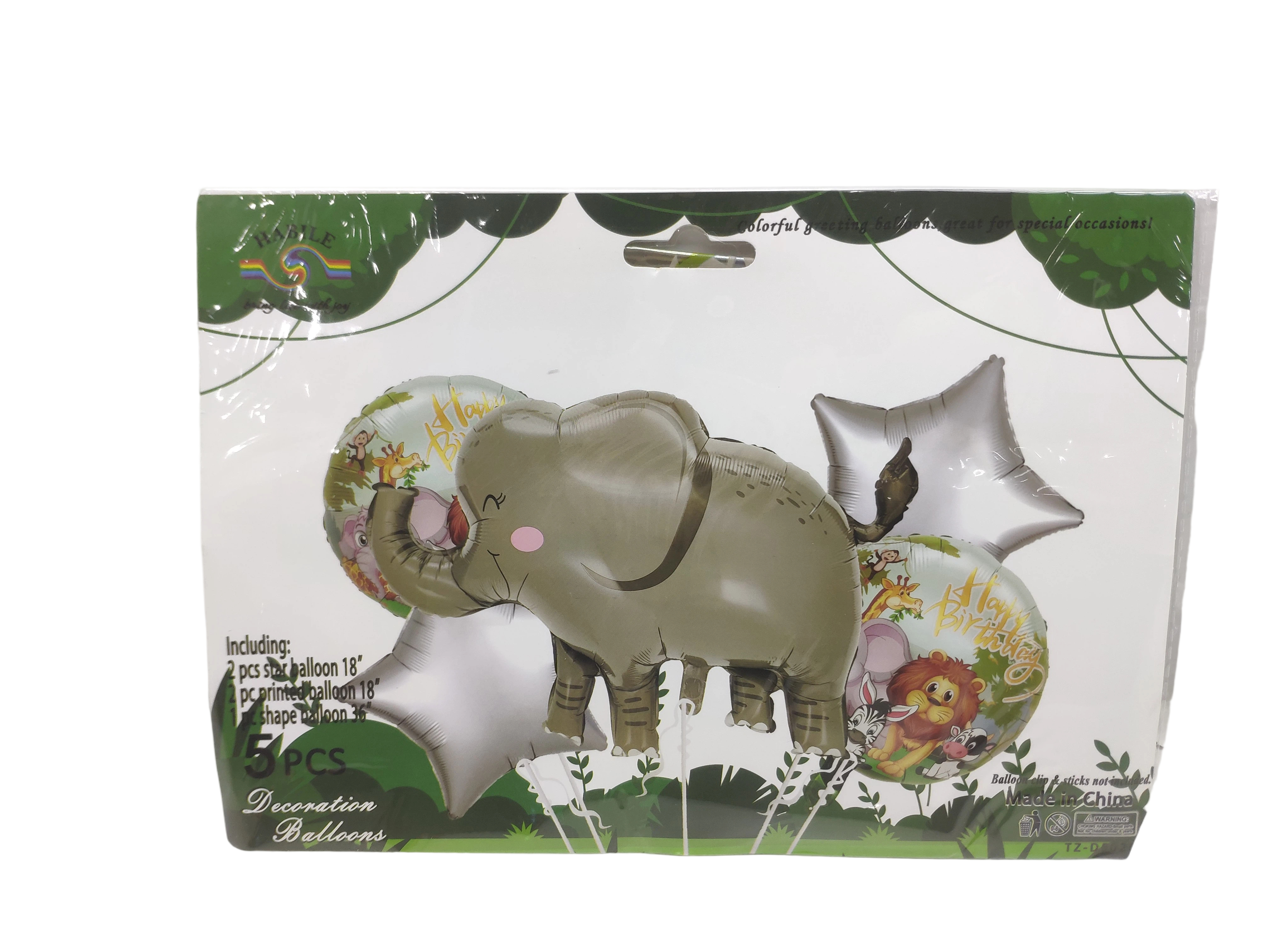 Set balonash alumini me dizajn elefanti