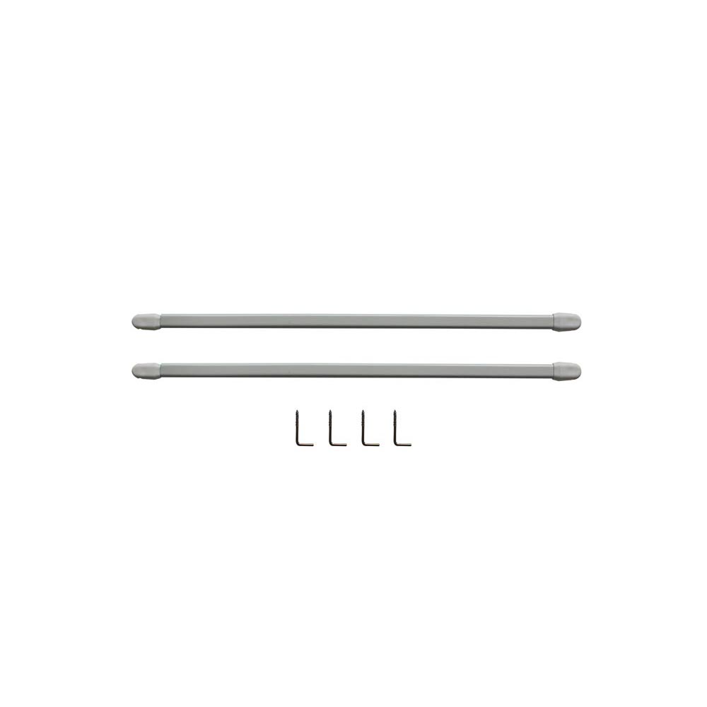 Extendable window rod 30-50 cm white metal x2