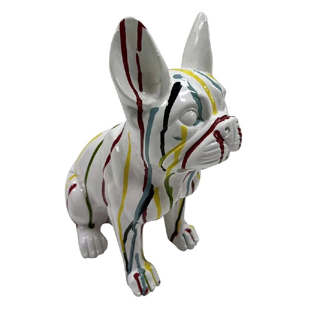 FIGURE DEKORATIVE E QENIT BULLDOG, MODEL I VOGEL NGA PLASTIKA E BARDHE