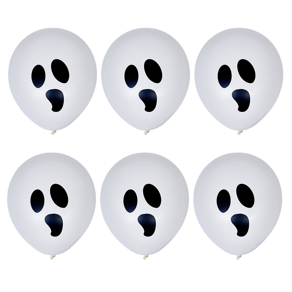 Black and white Halloween ghost balloon x6