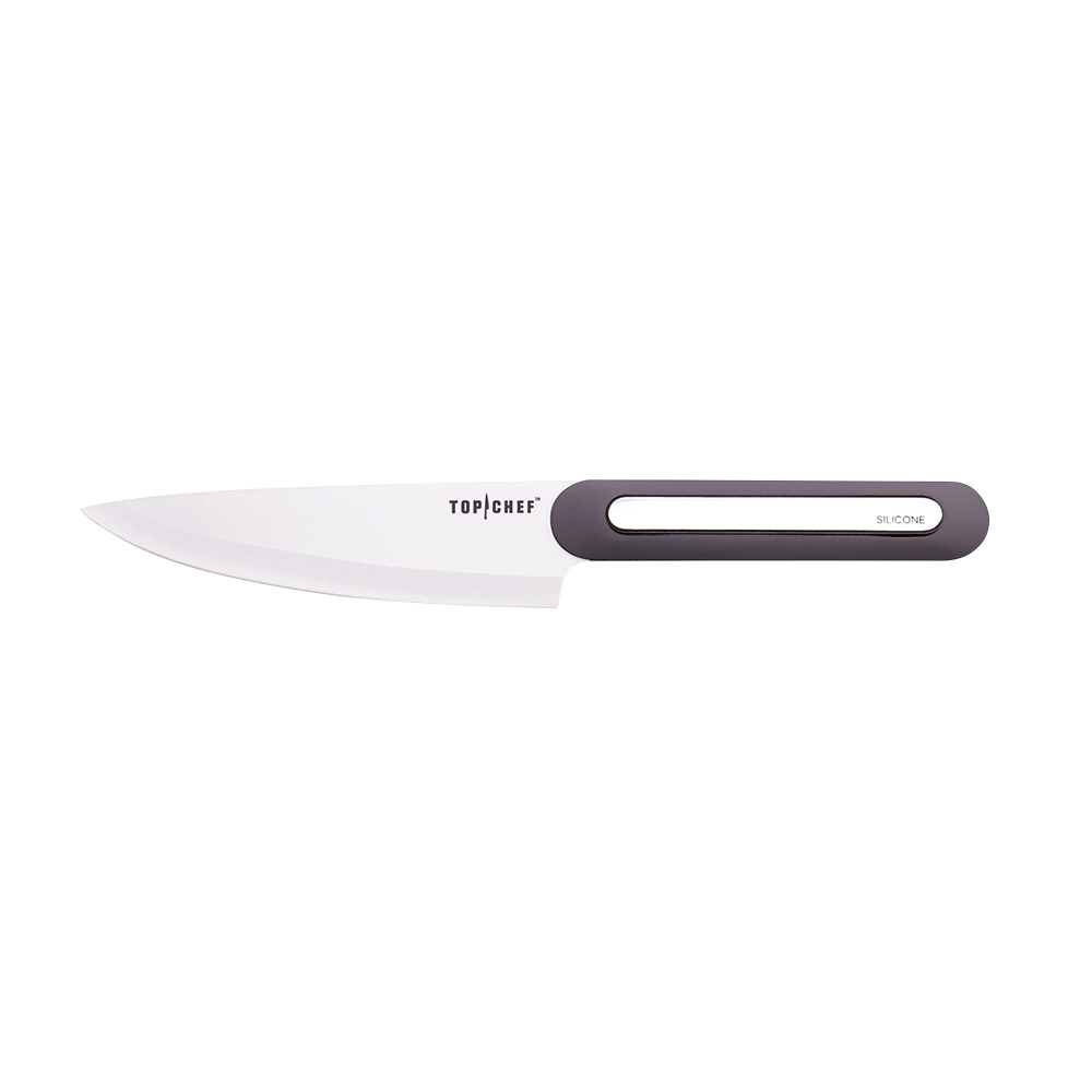 Ceramic kitchen knife with silicone handle