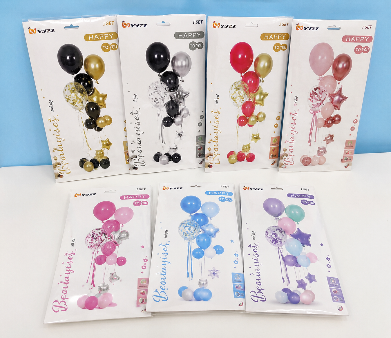 Set balona latex me mbajtëse plastike x20