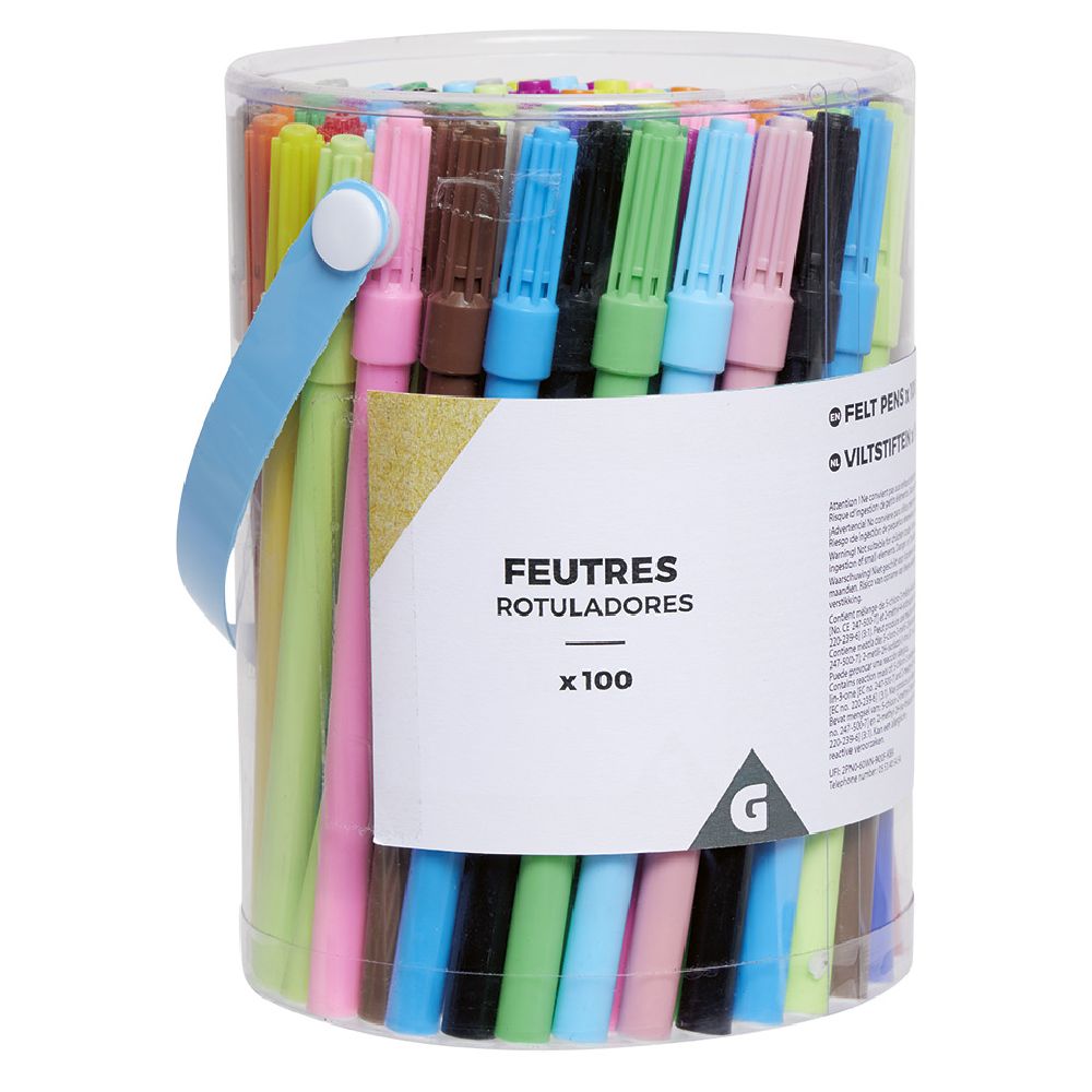 25-color felt-tip pen in barrel x100
