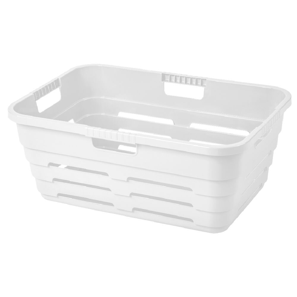 32L white plastic laundry basket