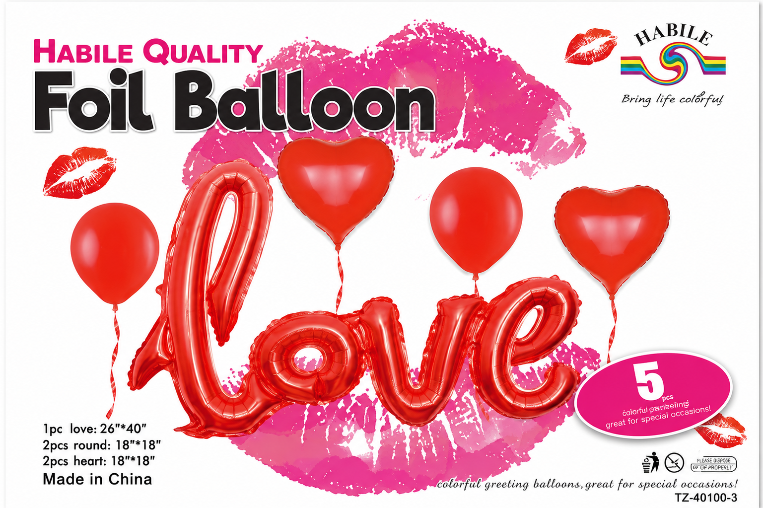 Set balonash dizajn LOVE