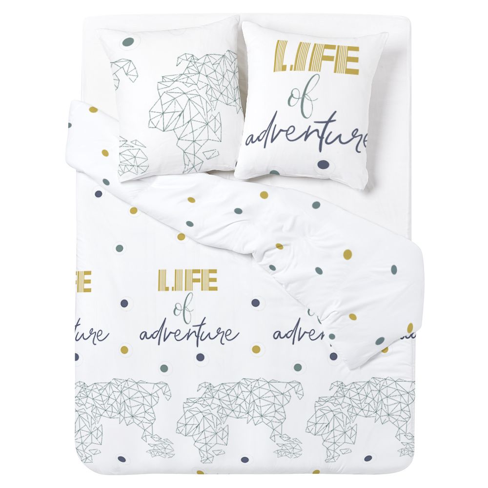 KOMPLET KREVATI WORLD L240X220 CM DHE 2 KËLLËF JASTËKU