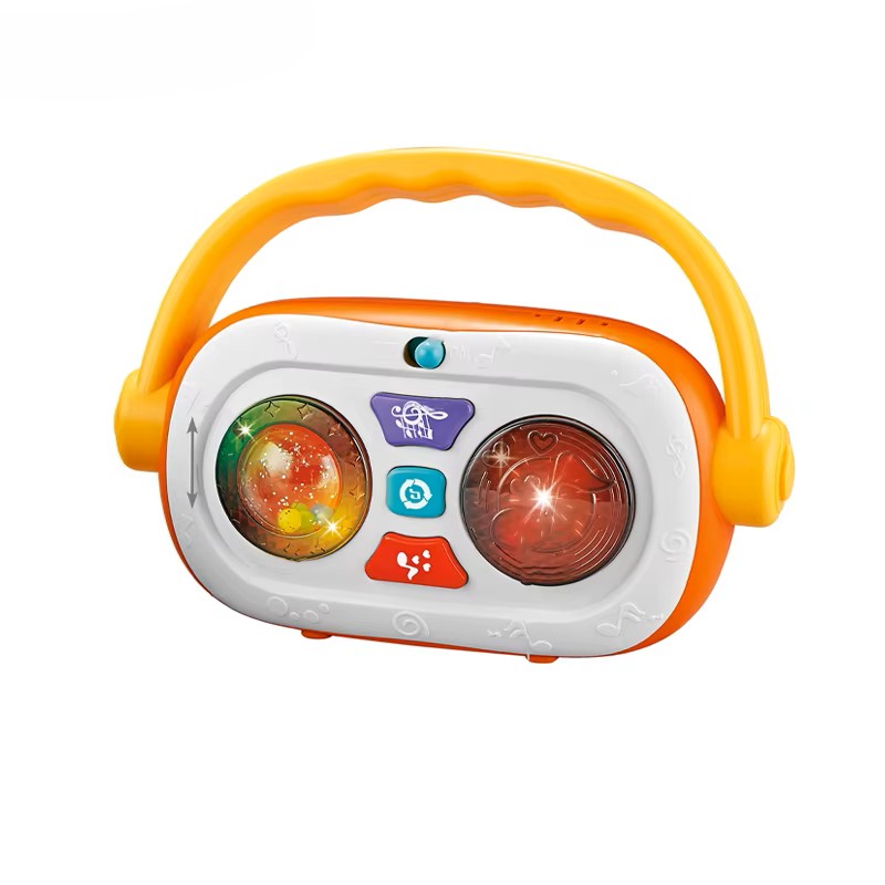 LODER ME MUZIKE DHE DRITE PER BEBE ME BATERI ME DIZAJN RADIO