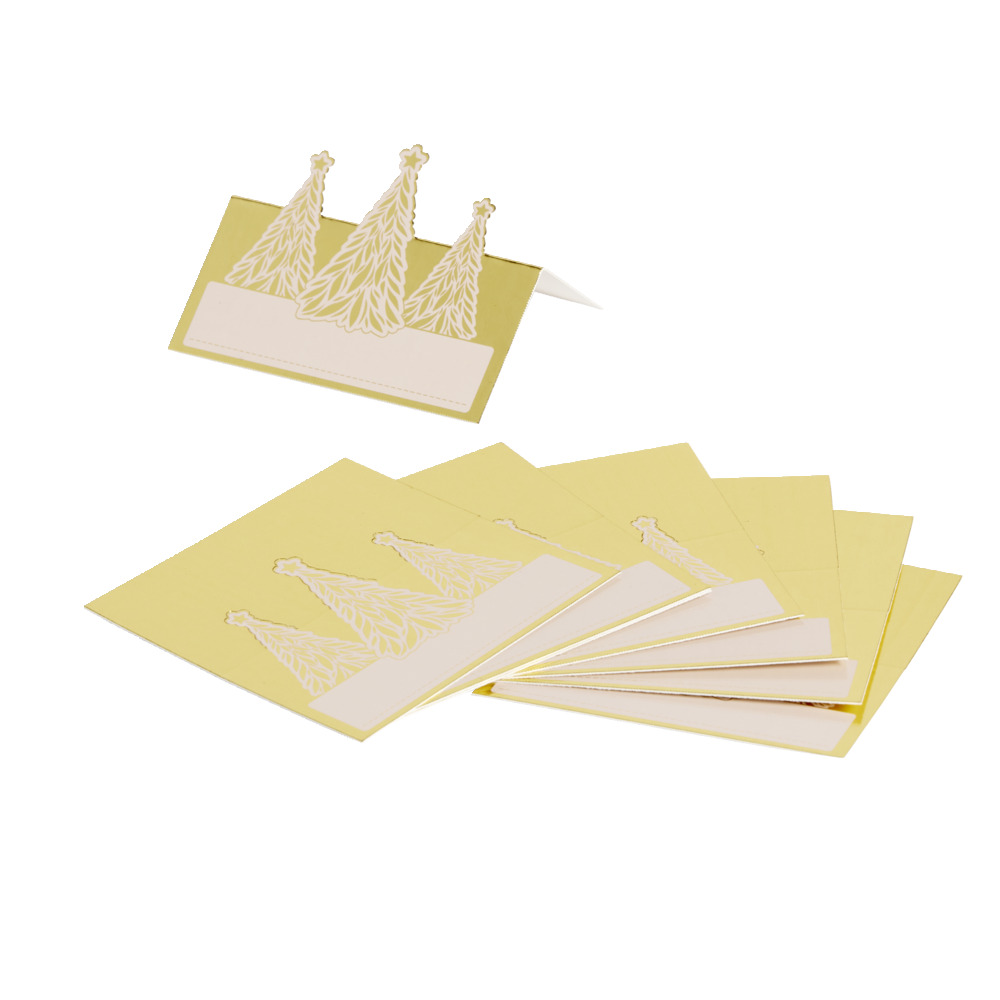 8-piece gold Christmas tree pattern paper name holder