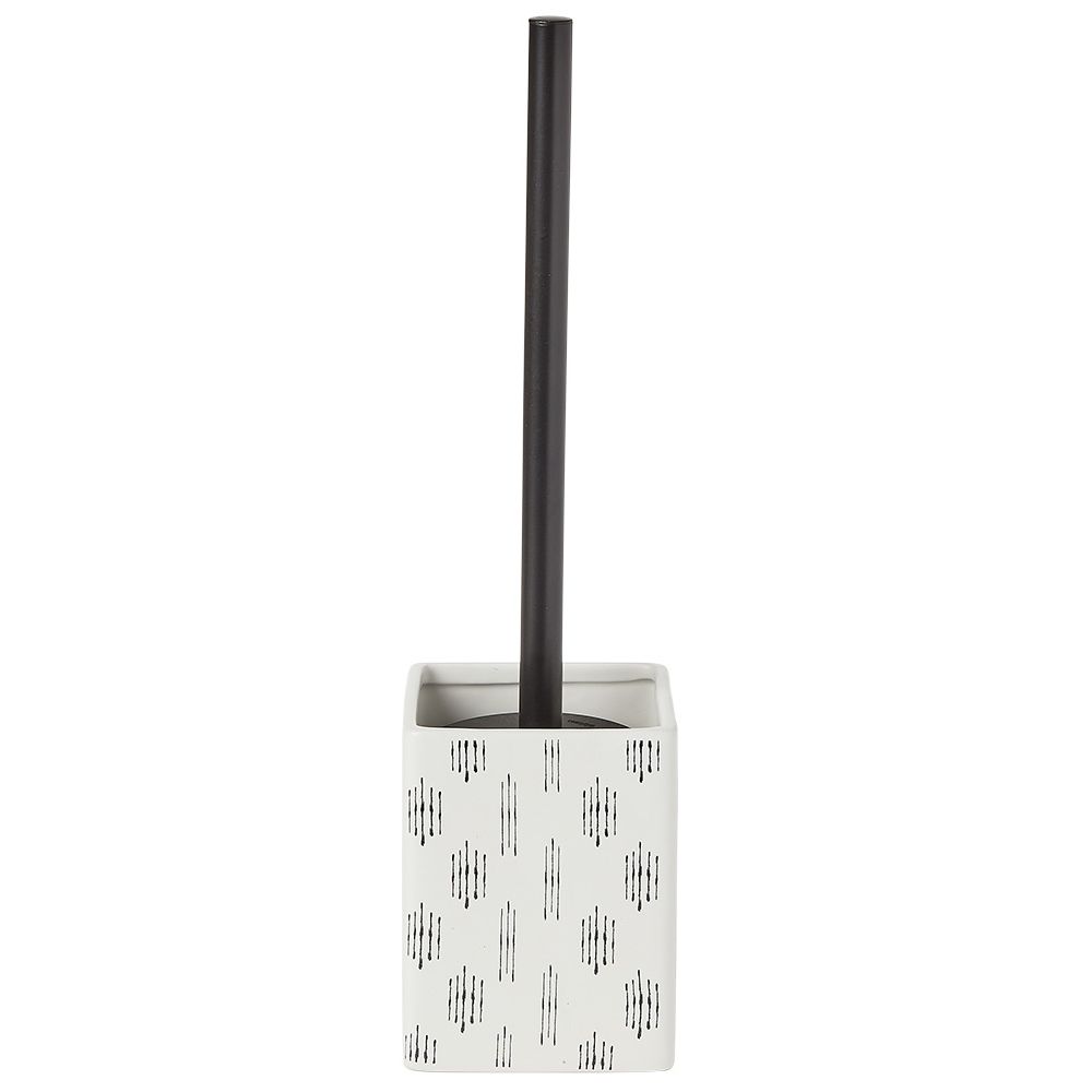 FURÇA TUALETI ME BAZË KATRORE,MODEL BARDH E ZI 9,2X9,2XH36CM | 605232