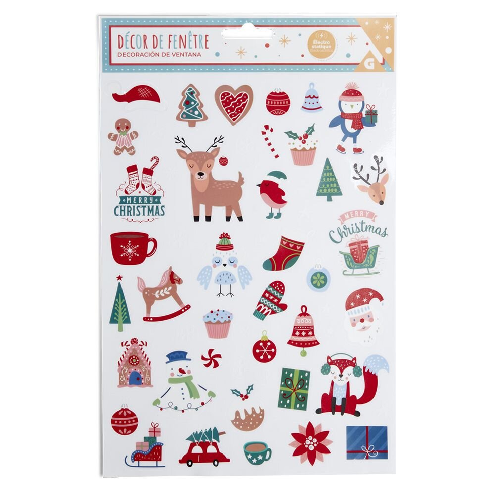 Electrostatic Christmas window decoration characters