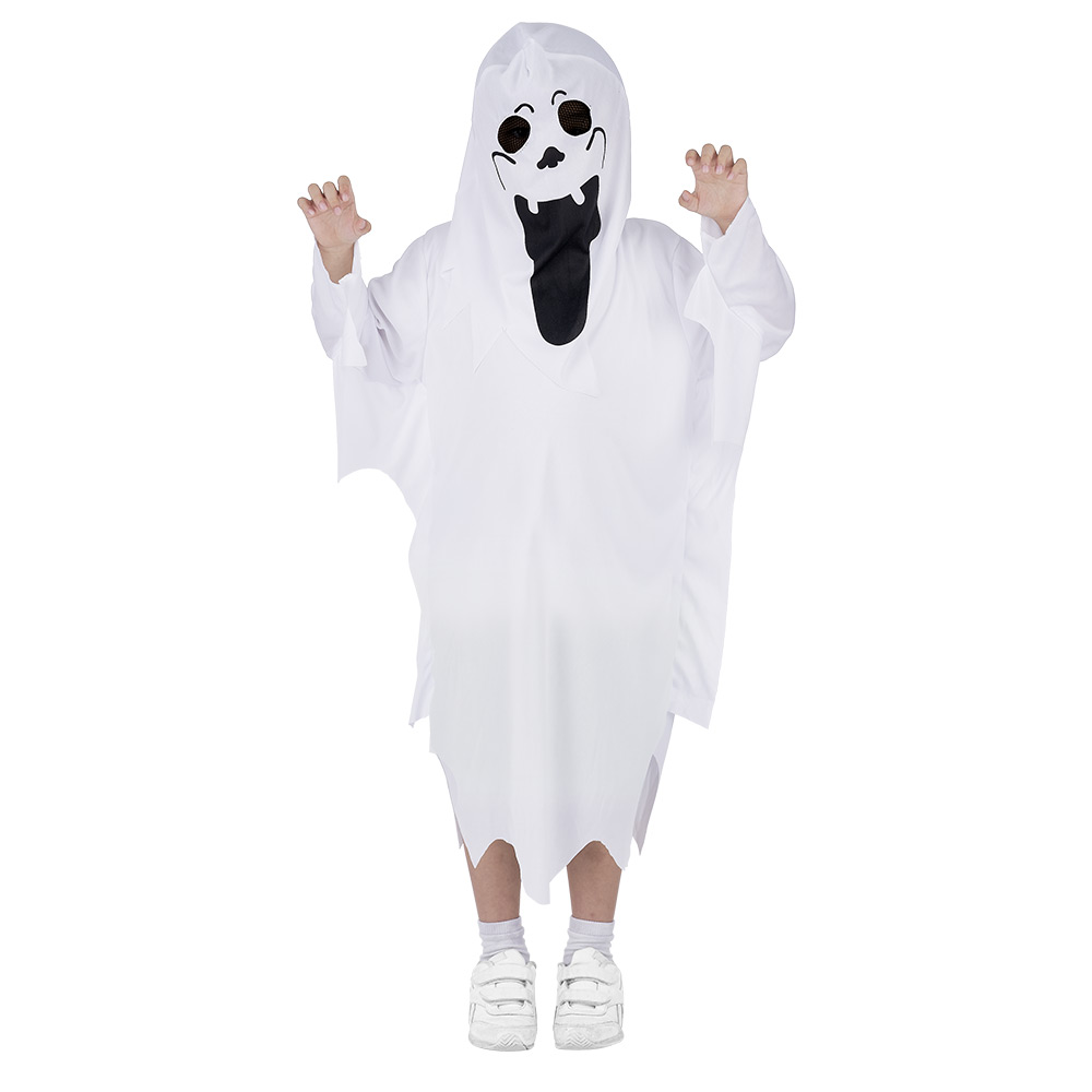 Children's Halloween ghost costume, hood and tunic, 7/10 years old