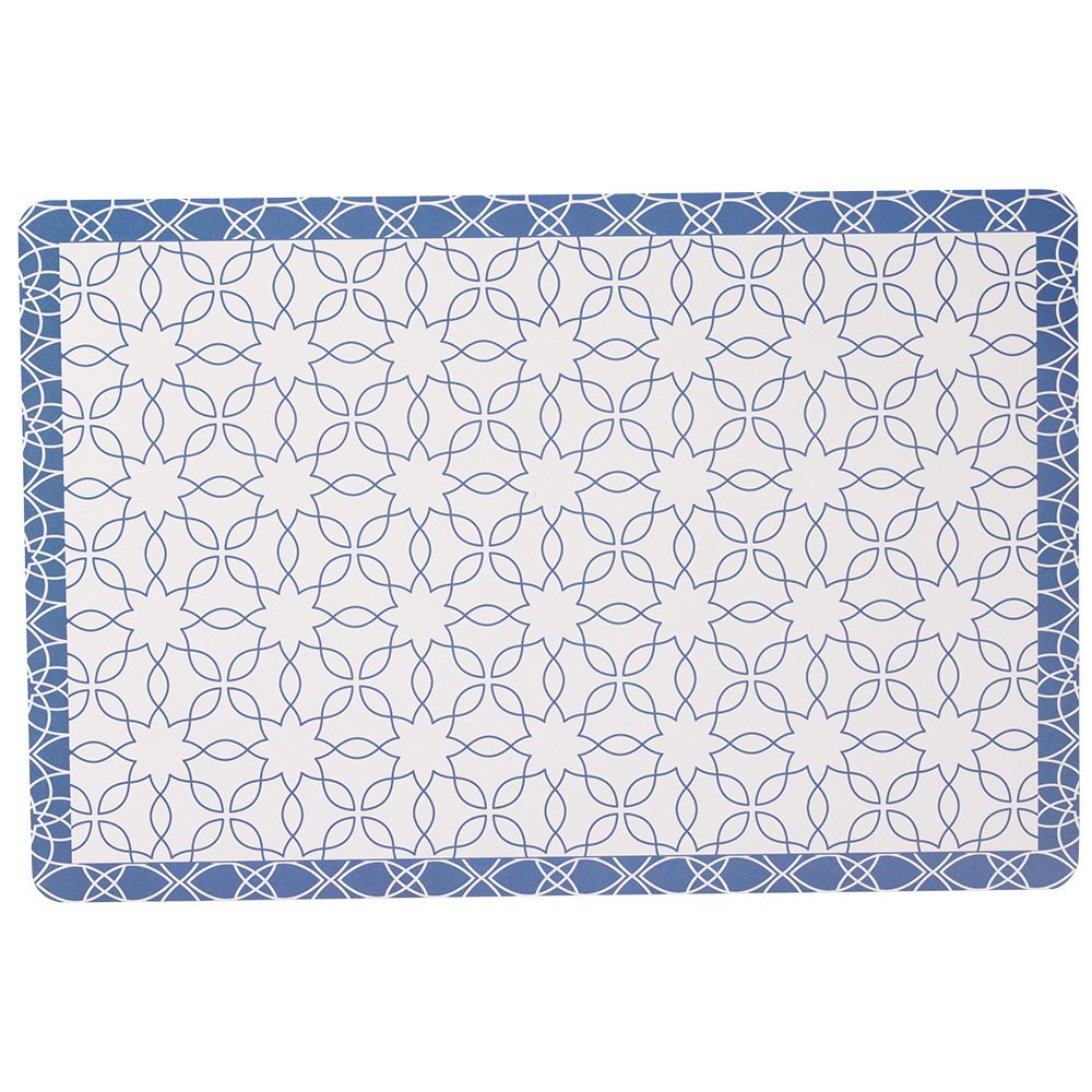 Blue green geometric print placemat 45x30 cm