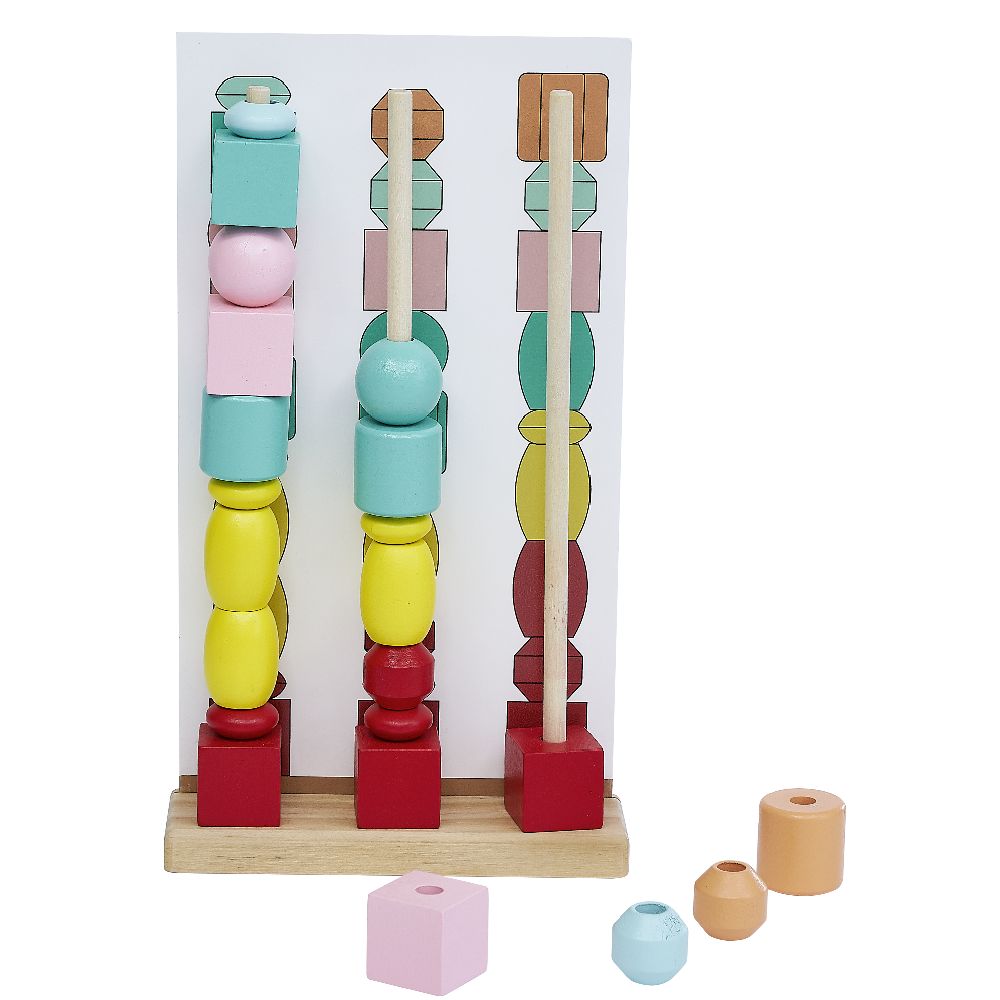 2 in 1 Montessori-style wooden bead game