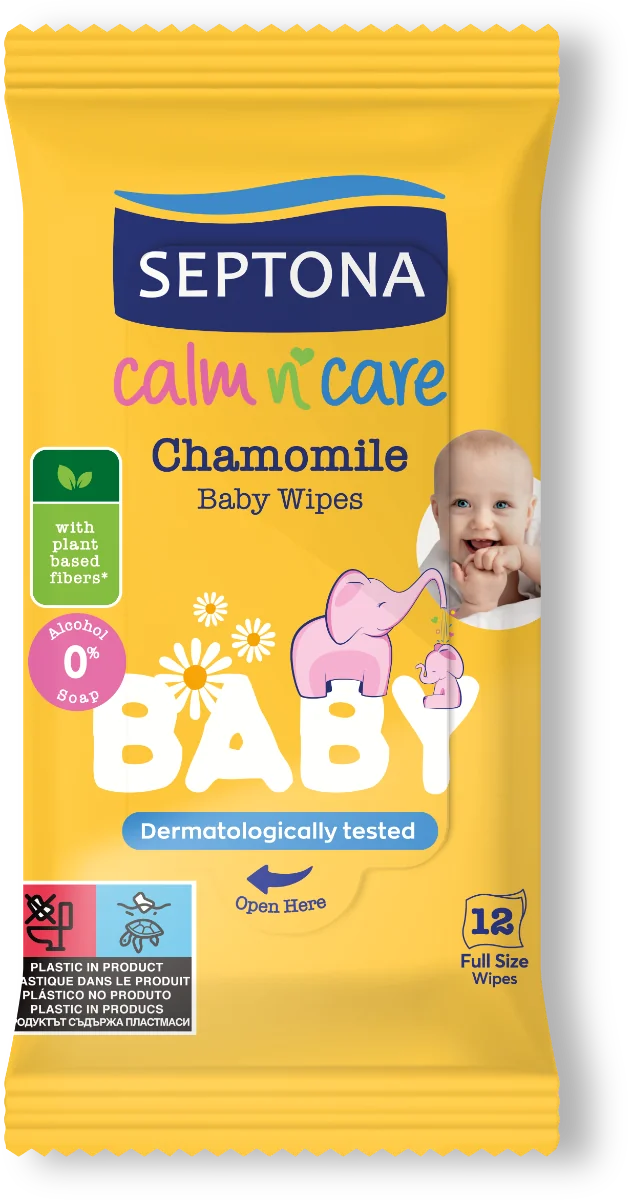 SEPTONA BABY WIPES KAMOMIL TRAVEL 12PCS