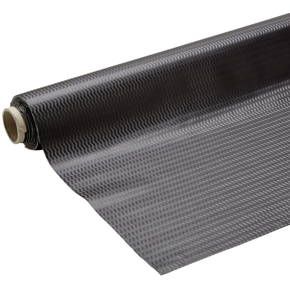 Black zigzag pattern oilcloth 140 cm