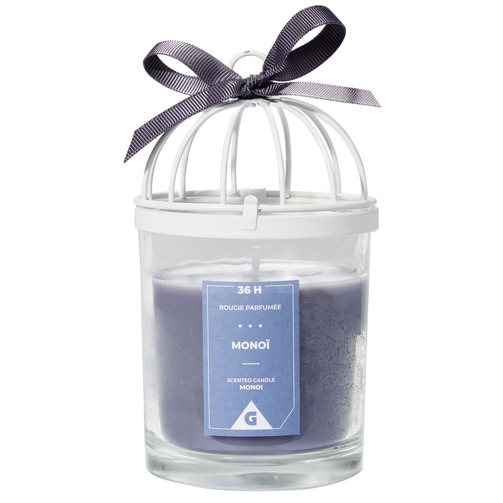 Blue birdcage candle with monoi scent 36H
