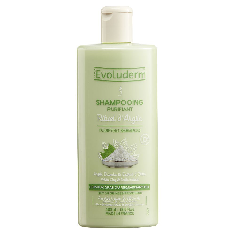Evoluderm purifying shampoo with white clay and nettle 400 ml