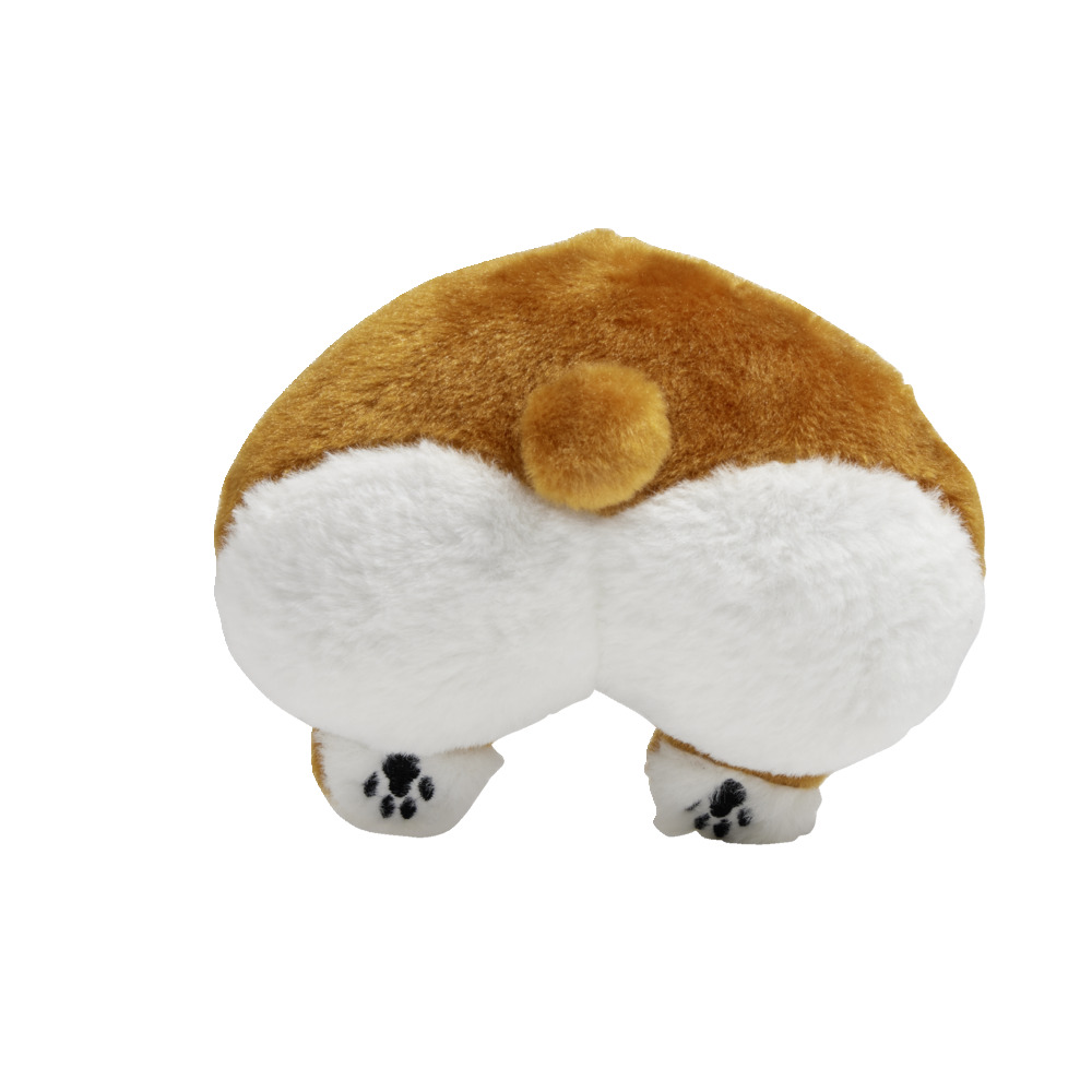 Beige plush dog toy with sound
