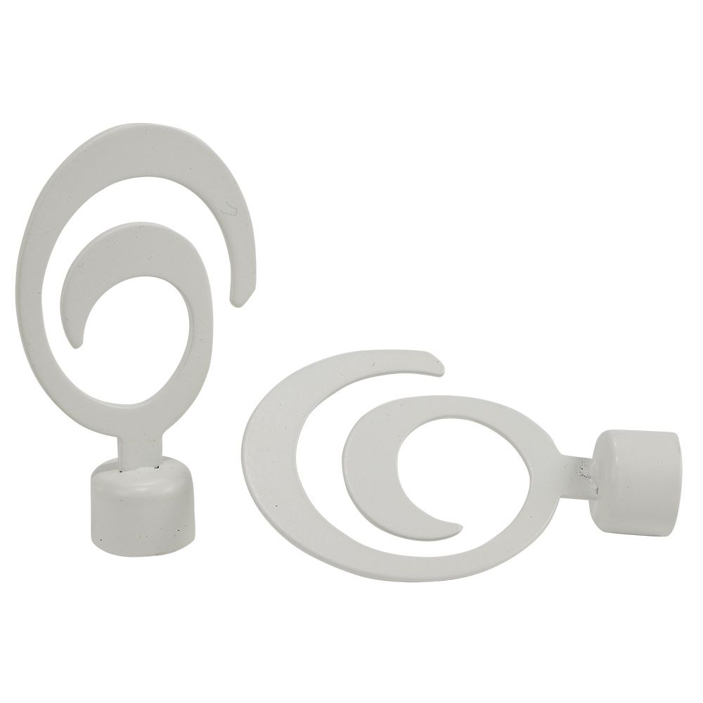 FUNDI I SHUFRËS SË PERDES Ø20MM NË FORMË SPIRALE METALIKE TË BARDHË MAT X2